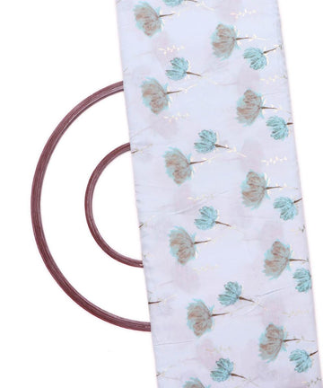 White Colour Floral Print Viscose Modal Cotton Silk Fabric - Fabric Dekho